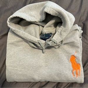 XL Polo Hoodie in Heather Gray - Casual Comfort with Iconic Style